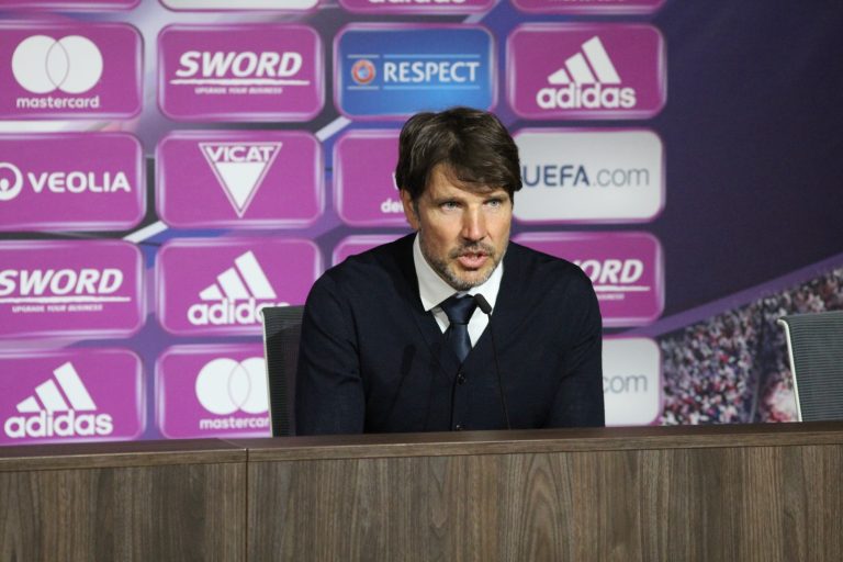 Jean-Luc Vasseur après la victoire de Lyon face à Brondby en Ligue des champions.