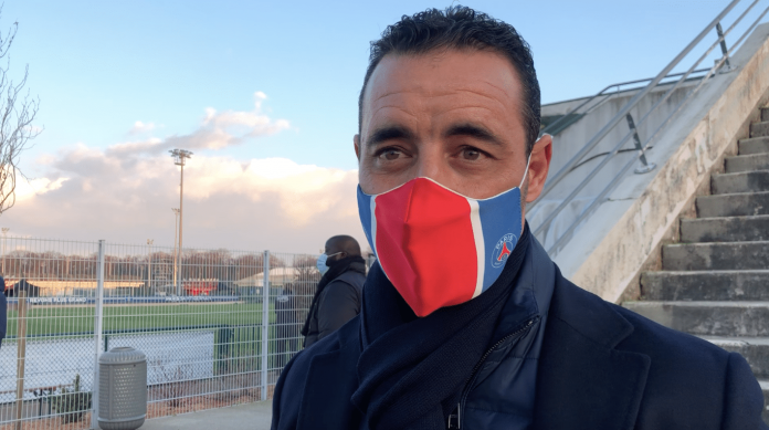 Olivier Echouafni en ITW après la victoire du PSG contre le Sparta Prague mardi 9 mars