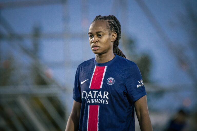 Marie-Antoinette Katoto du PSG face à la Juventus lors de la Ligue des championnes 2024/25