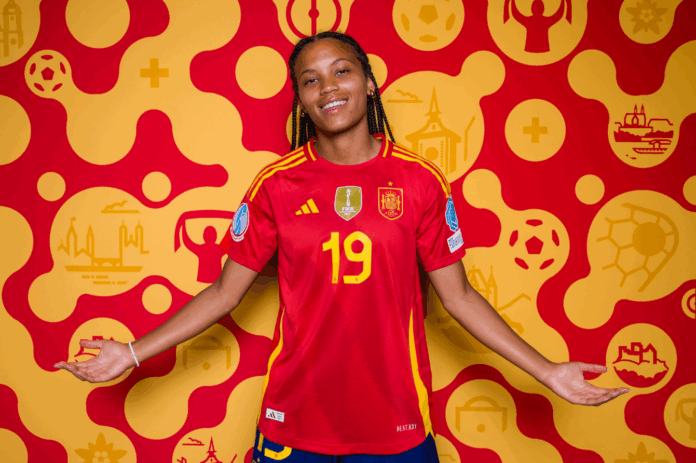 Vicky Lopéz avec les couleurs de l'Espagne