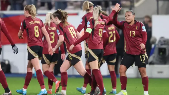 L'équipe Belge féminine fête son but