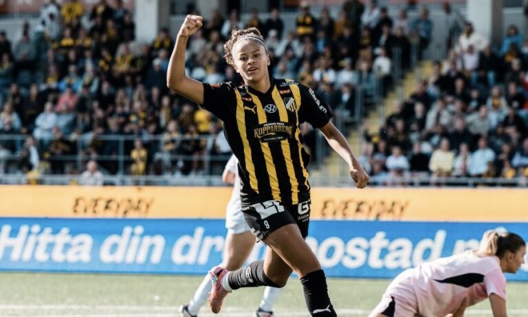 Felicia Schröder sous les couleurs du BK Häcken face à Djurgården le 9 août 2025