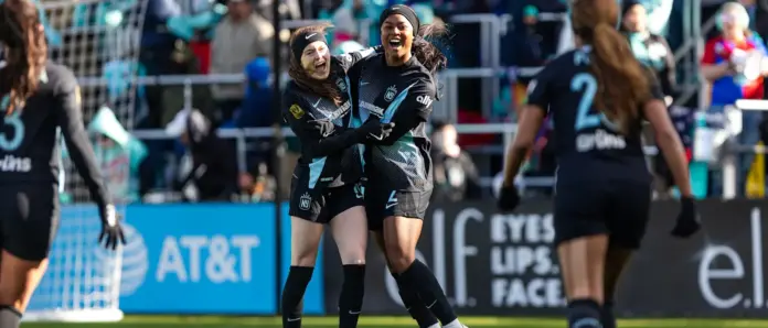 joie des joueuses de gotham fc face à Kansas City Current lors des playoffs de NWSL 2025