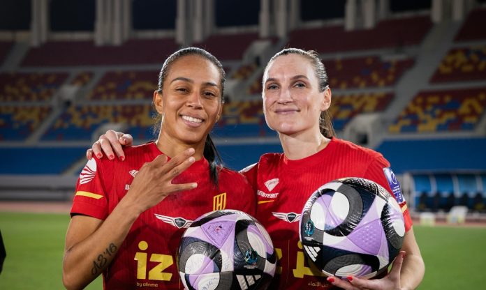 Joueuses Lea Le Garrec et Silva du club d'Arabie saoudite Al Qadisiya