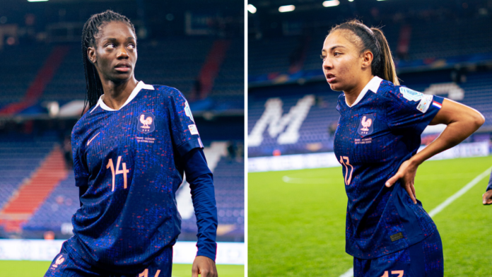 Naomi Feller et Selma Bacha en maillot d'Equipe de France féminine de Football