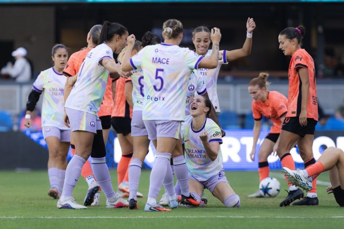joie des joueuses d'orlando pride avec le but de haley McCutcheon en nwsl 2026